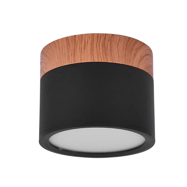 APLIQUE SOBREPUESTO DECORATIVO 6W MADERA/NEGRO LUZ FRÍA