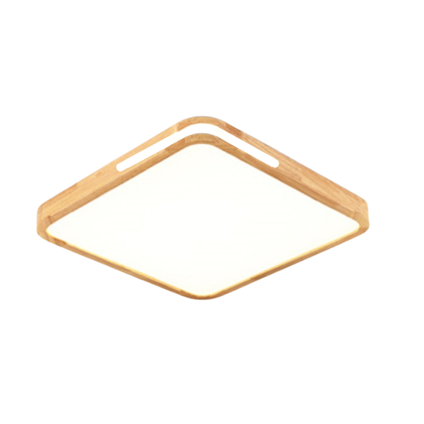 PLAFÓN SOBREPUESTO CUADRADO MADERA 400MM 76W TANNI