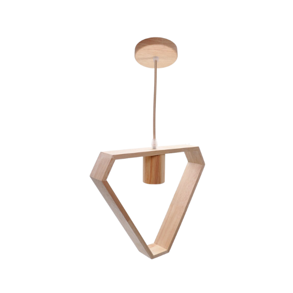 LÁMPARA TRIANGULAR DE MADERA E27