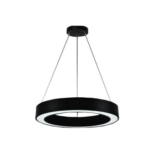 LÁMPARA NEGRA 48W DOBLE CÍRCULO LUZ CÁLIDA