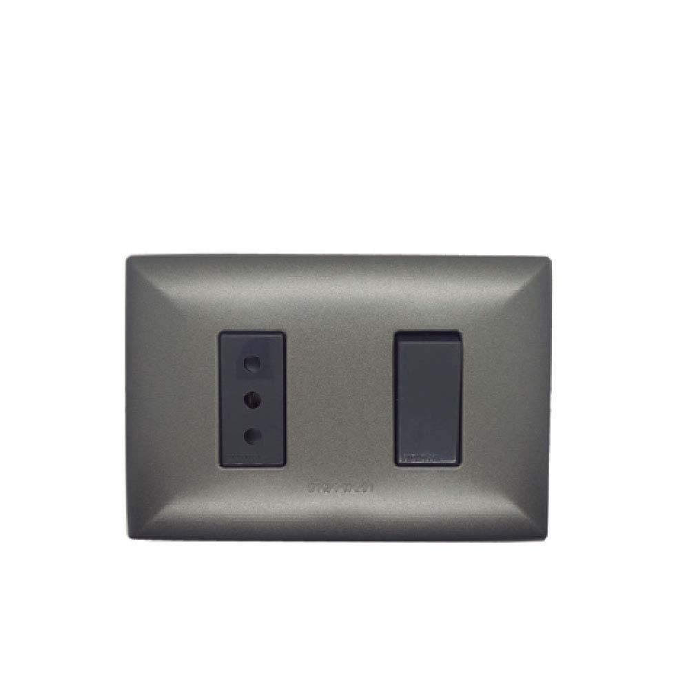 S17 enchufe 10a + interruptor 9/12 p/grafito-m/noir
