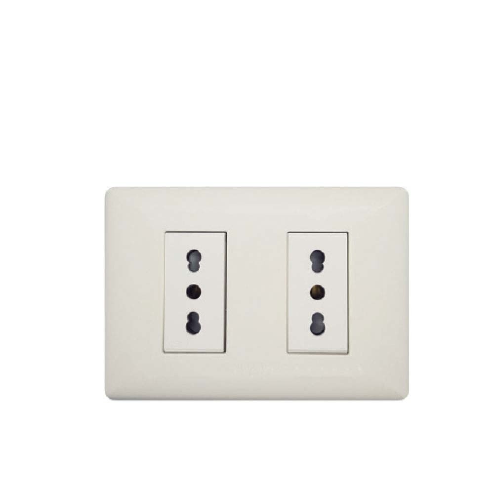 S22 Enchufe doble Bipaso 10/16A p/blanca-m / blanco