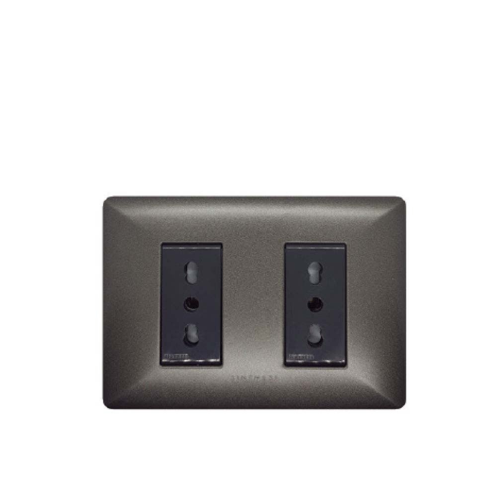 S22 enchufe doble bipaso 10/16a p/grafito-m/noir